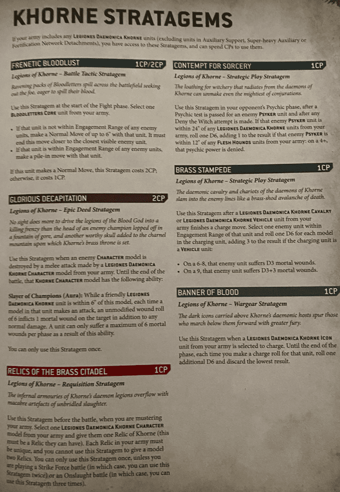 New Chaos Daemons Traits, Relics, & Stratagems 40k Codex Rules