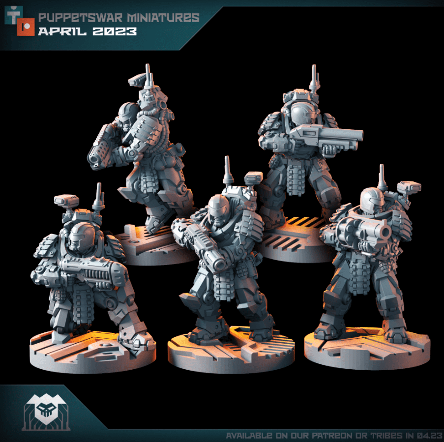 Puppetswar New Orks, Marines, & Nids 3d STL Files for April!