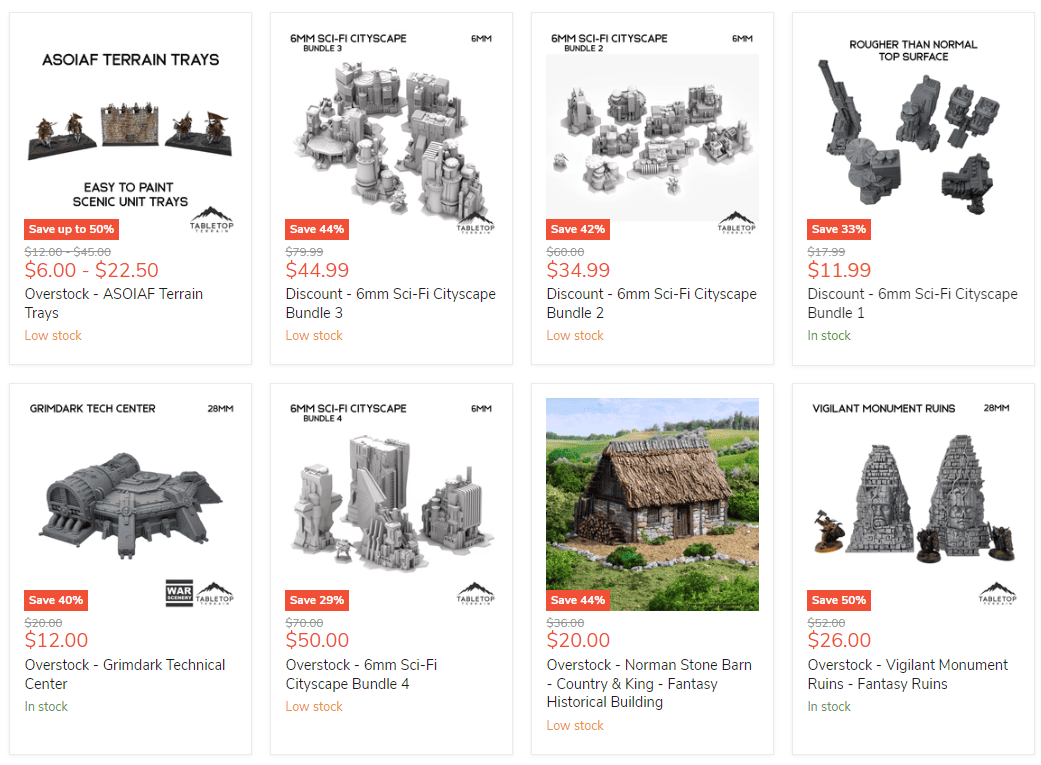 Massive Discounts on Overstocked Tabletop Terrain!