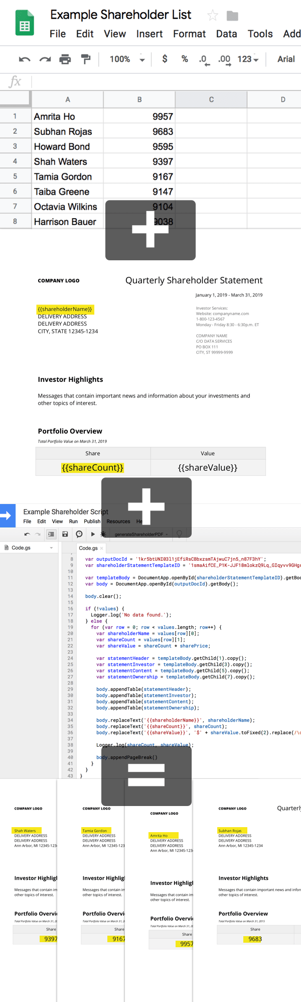 Mail Merge for Documents using Google Sheet, Docs & Scripts