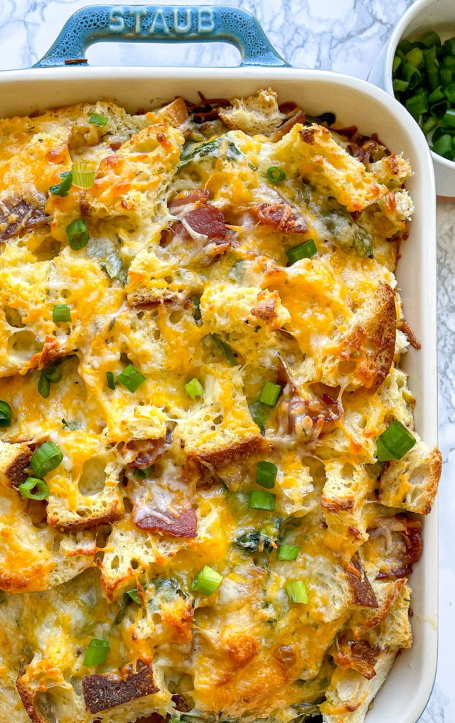 Overnight Breakfast Casserole Spinach and Bacon