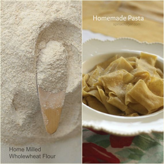 Homemade Whole Wheat Pasta Made with Freshly Milled Prairie Gold Wheat