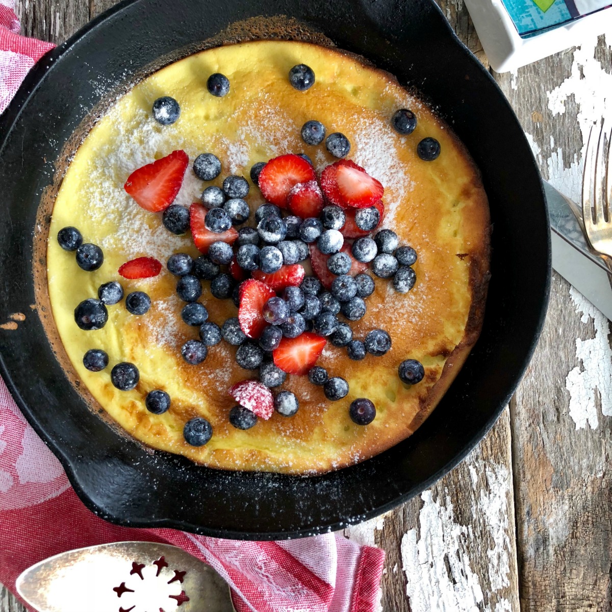 Grain Free Dutch Baby, a Baked Puff Pancake, Keto, Paleo Friendly