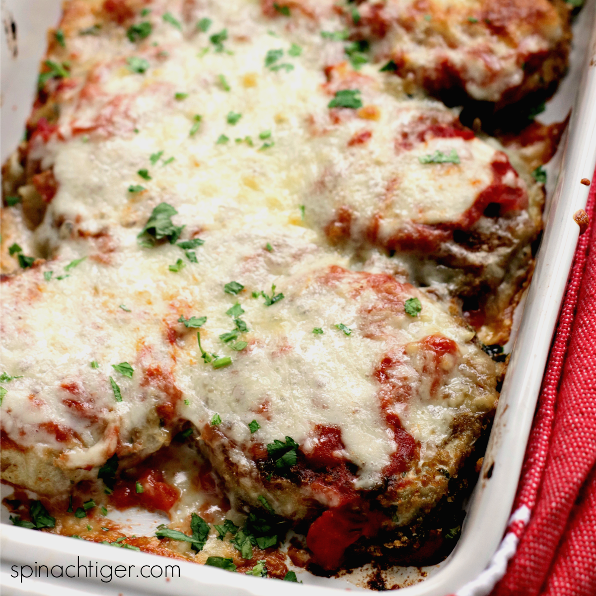 Pork Panko Crusted Low Carb Eggplant Parmesan
