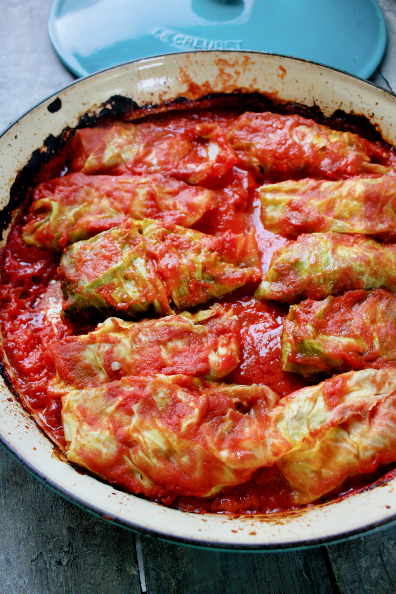 Stuffed Cabbage with Tomato Sauce Low Carb Domajax