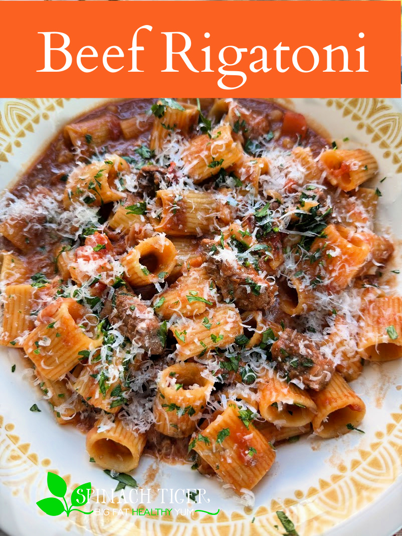 Beef Rigatoni. Beef cubes used in a new way with pasta for a hearty winter dish. via @angelaroberts