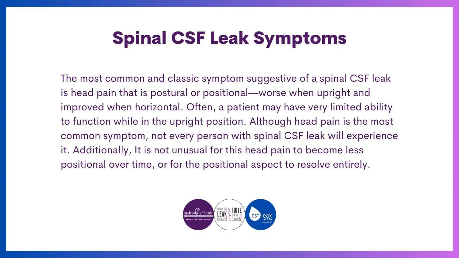 LeakWeek 2023 Day Two: Symptoms - Spinal CSF Leak Foundation