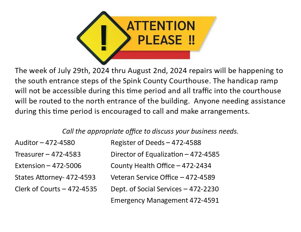 Spink County Government, Redfield SD 57469