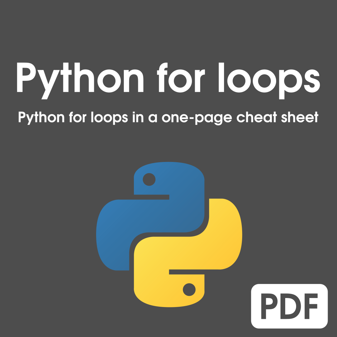 Python for loops in a onepage cheat sheet PDF SpinningOps