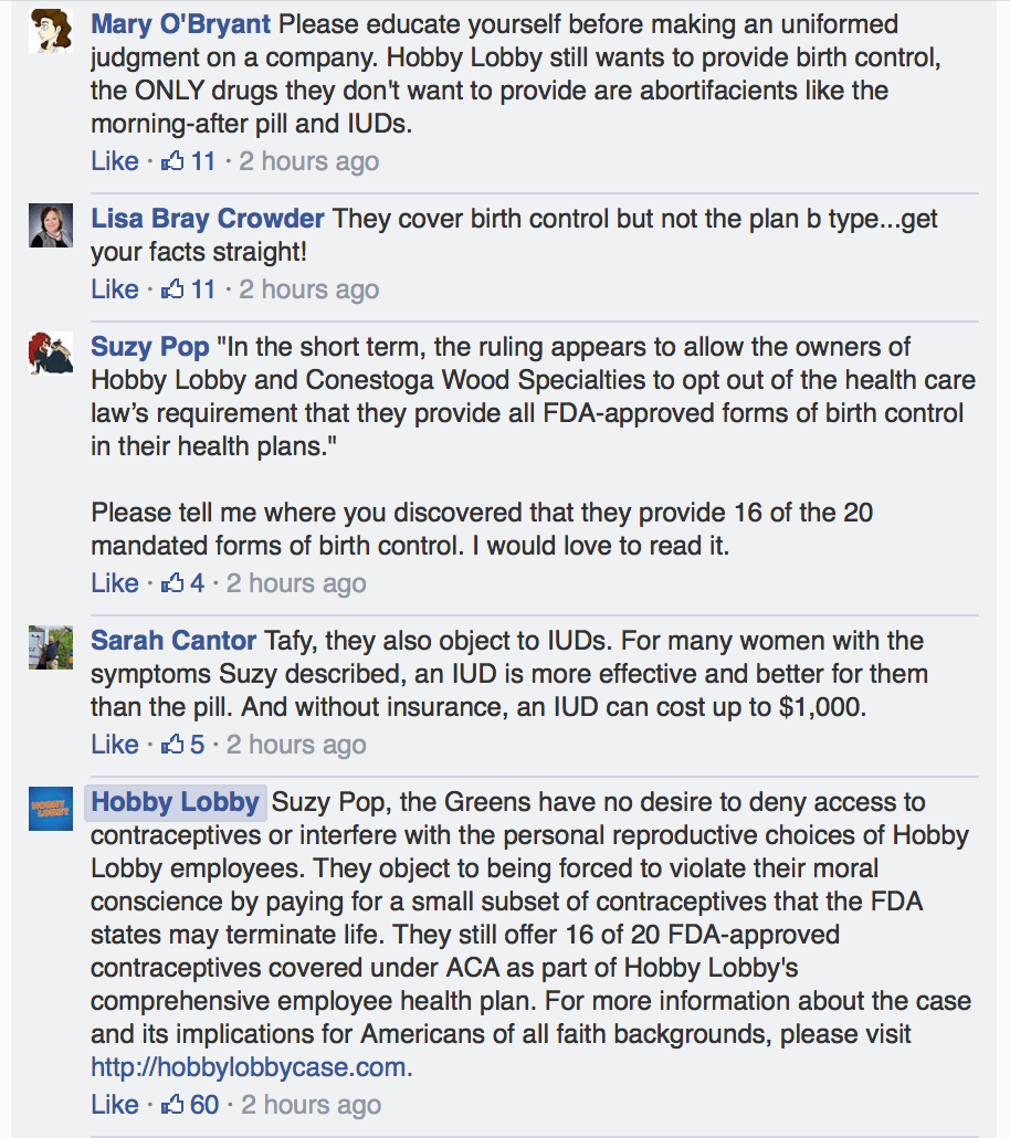Hobby Lobby, Values, and Social Media Spin Sucks