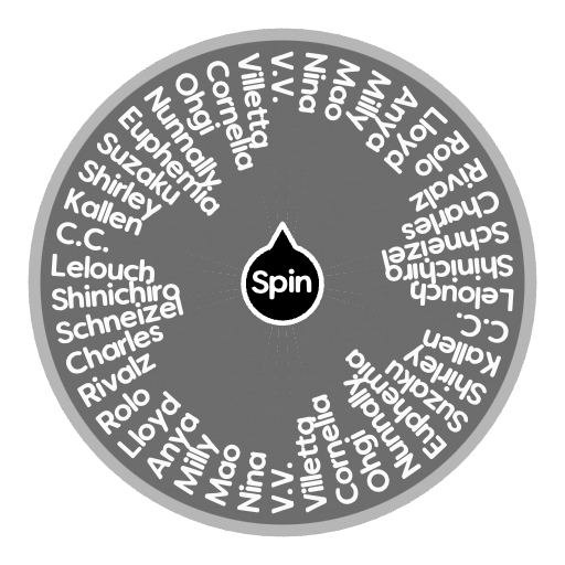 Code Geass characters Spin The Wheel App