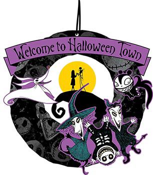 Spirit Halloween Nightmare Before Christmas 2022 Welcome To Halloween Town Wreath - The Nightmare Before Christmas - Spirithalloween.com