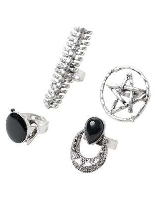 Pentagram Witch Rings Set - Spirithalloween.com