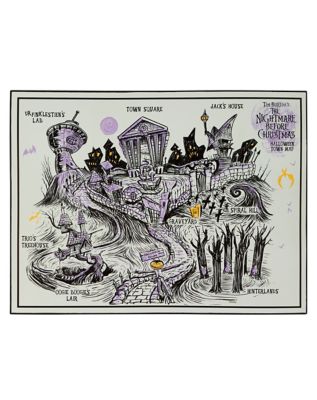 Spirit Halloween Nightmare Before Christmas 2022 Halloween Town Map Sign - The Nightmare Before Christmas - Spirithalloween .Com
