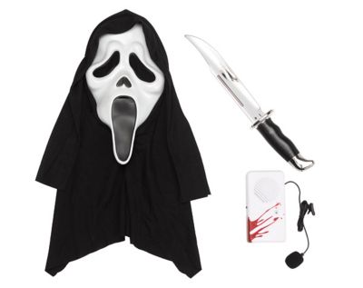 Ghost Face Costume Kit with Voice Changer - Spirithalloween.com