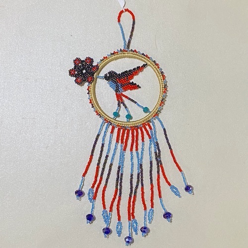 Hand Beaded Hummingbird Ornament