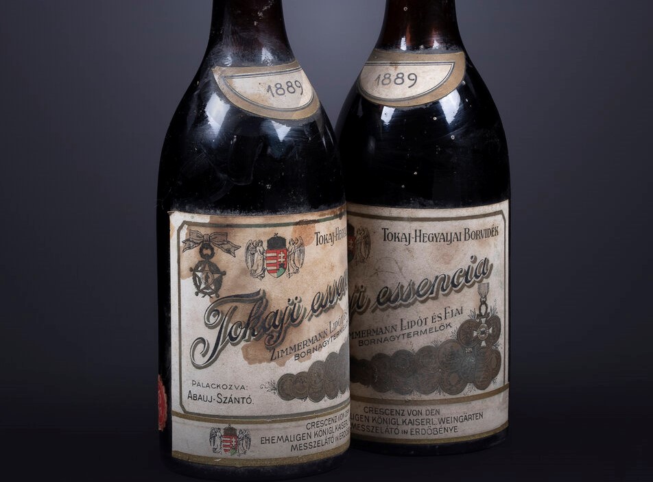 TWO RARE BOTTLES OF WINE FROM HUNGARY'S FAMOUS TOKAJ WINE REGION