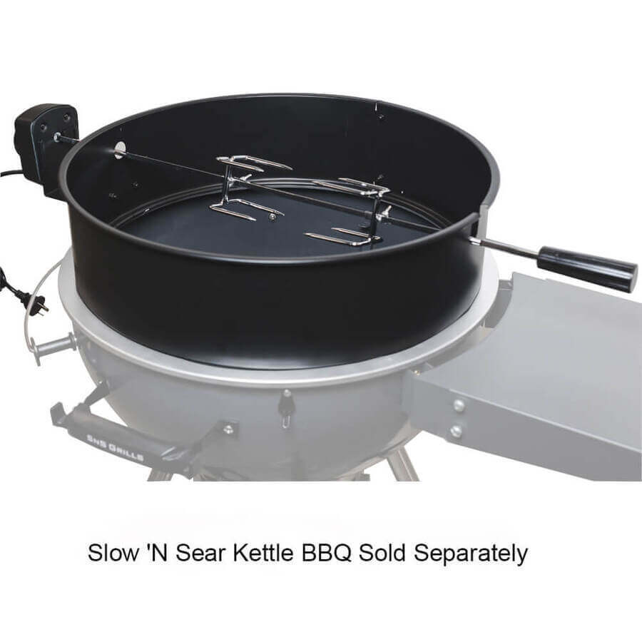 57cm Kettle Rotisserie Kit Flaming Coals Spit Roasters Australia