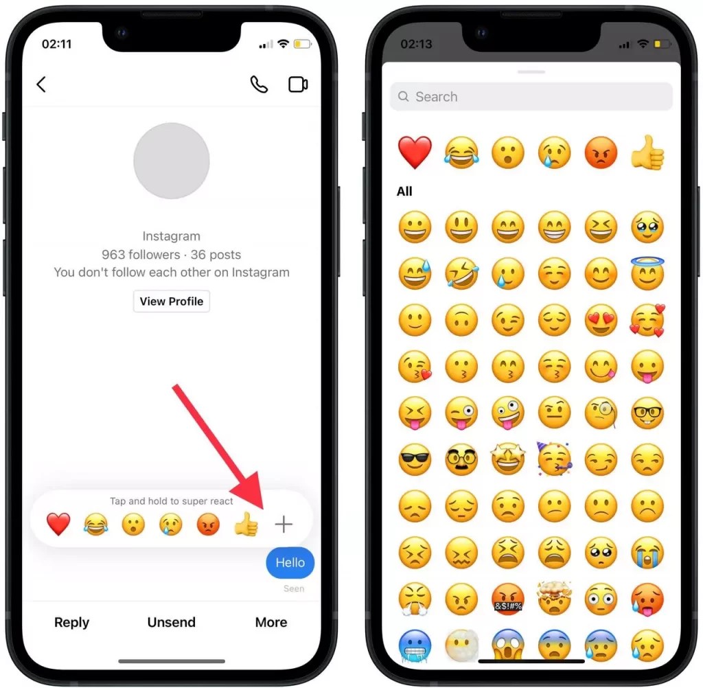 Can you react with different emojis on Instagram Splaitor