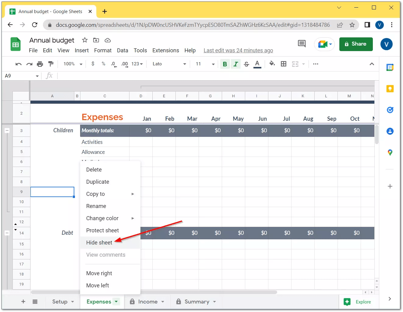 How to hide tabs from specific people in Google Sheets Splaitor