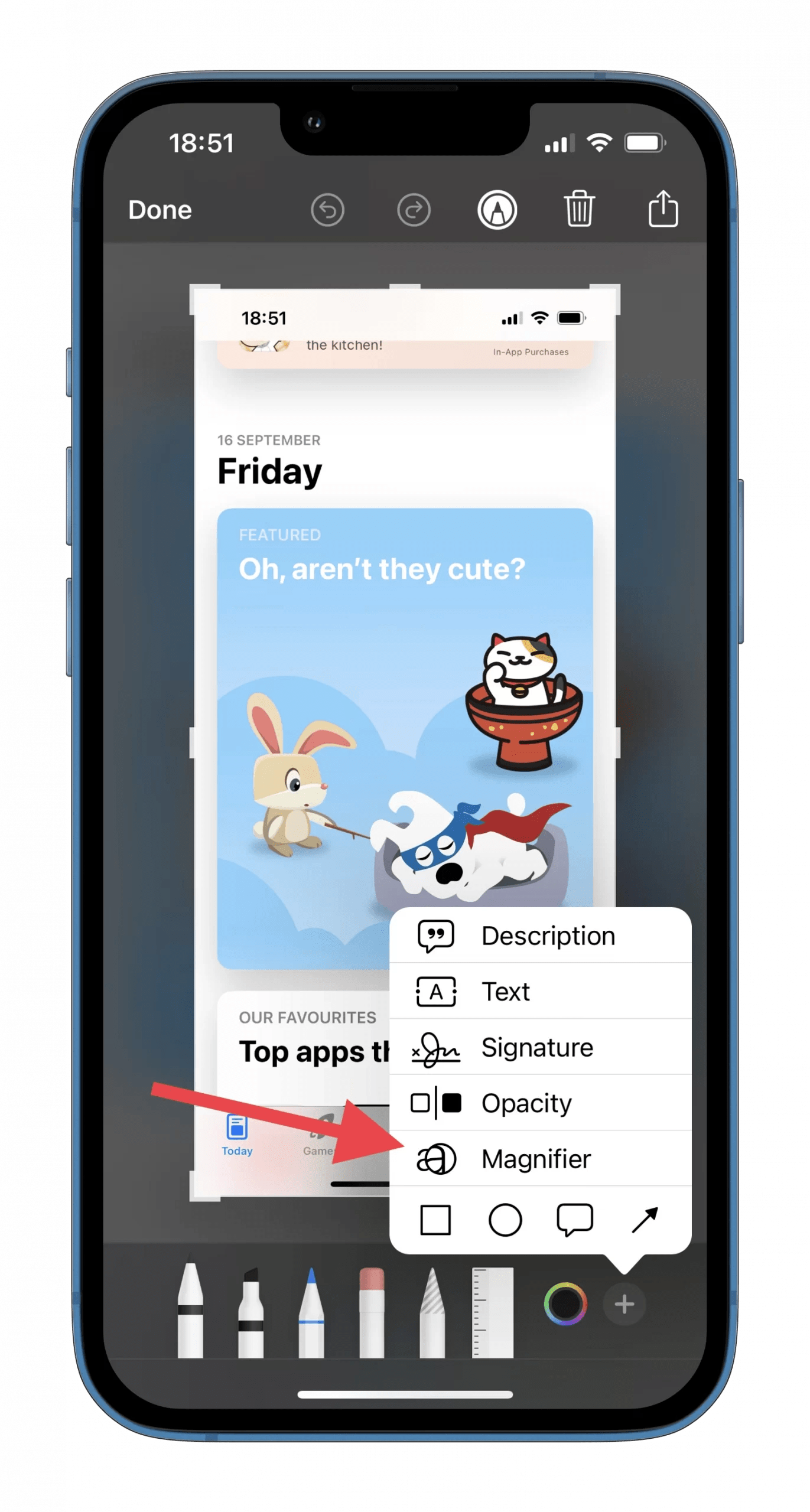 How to put a magnifier over your screenshot on iPhone Splaitor