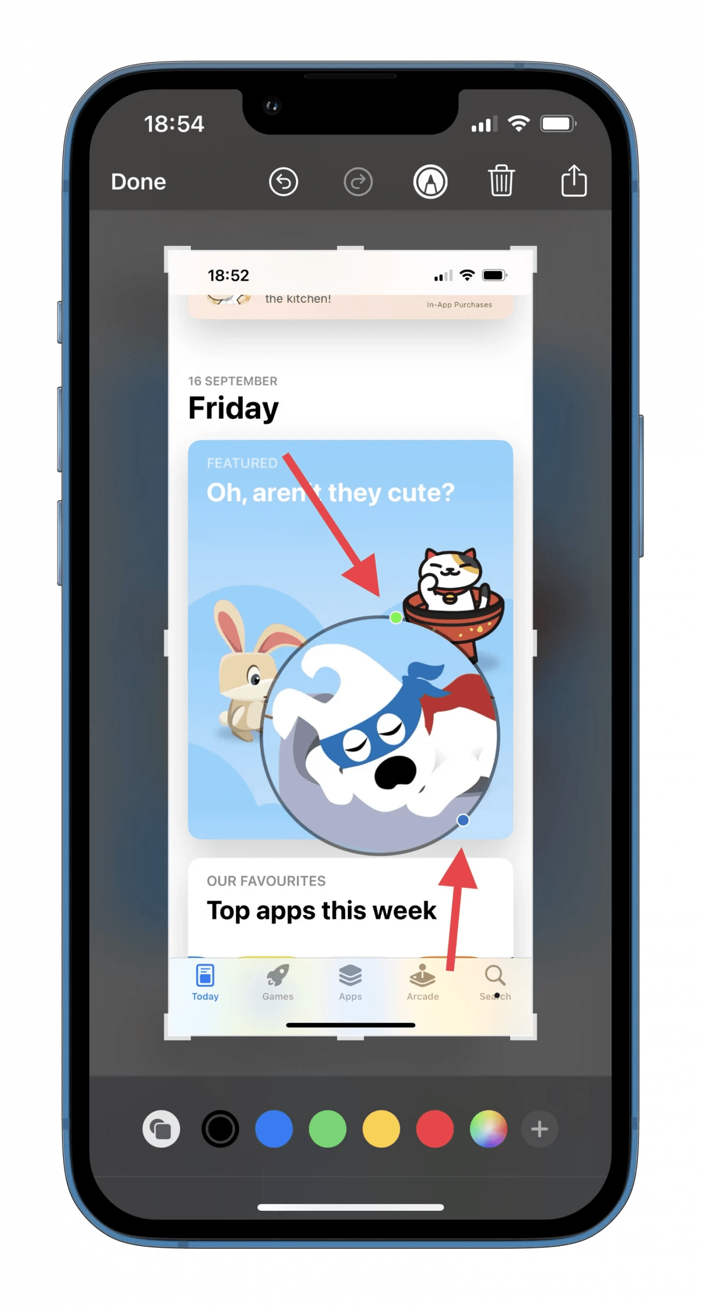 How to put a magnifier over your screenshot on iPhone Splaitor