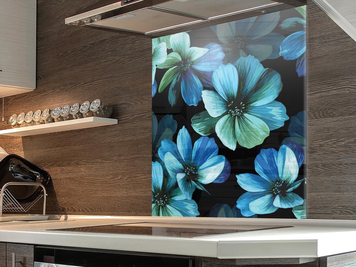 Coloured Flower Kitchen Splashback Splashbacks