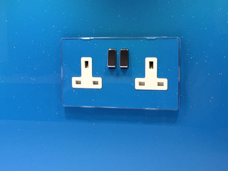 Kitchen splashbacks with matching sockets