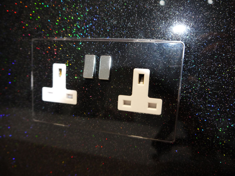 Kitchen splashbacks with matching sockets