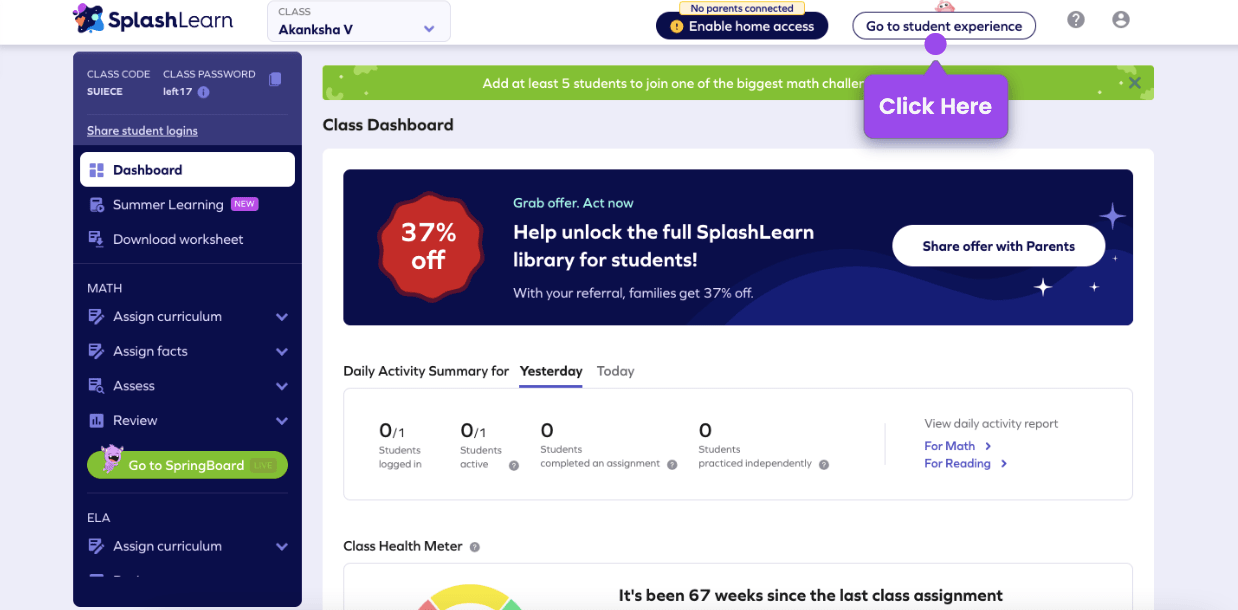 A stepbystep guide for Teachers to help their students login/sign in. SplashLearn
