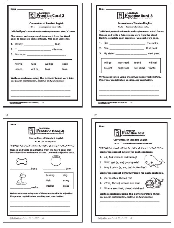 First Grade Daily Language Practice & Assessments Splash! Publications
