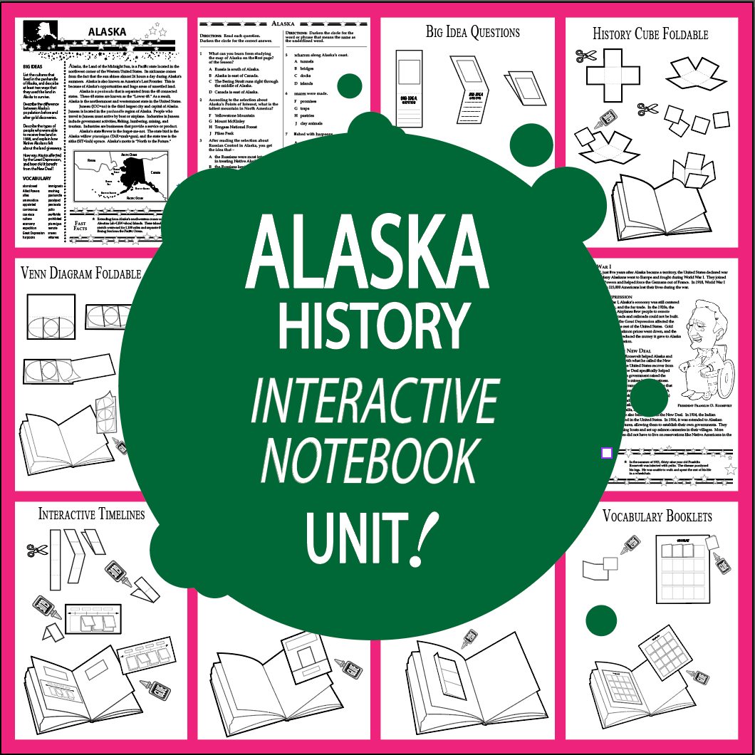 Alaska History State Study Interactive Unit Digital Download Splash