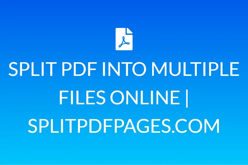 Split PDf Split your PDF online for free