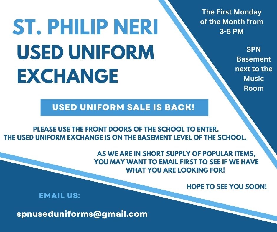 Used Uniform Exchange from 35 PM St. PhilipNeri Catholic School