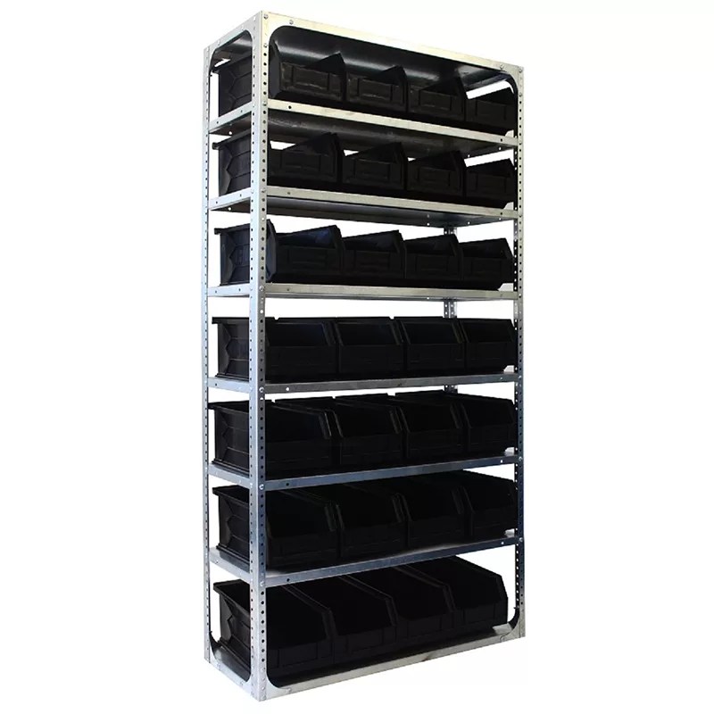 7 level Bolted Galvanized Shelving Bay with Store Bins Quality Approved