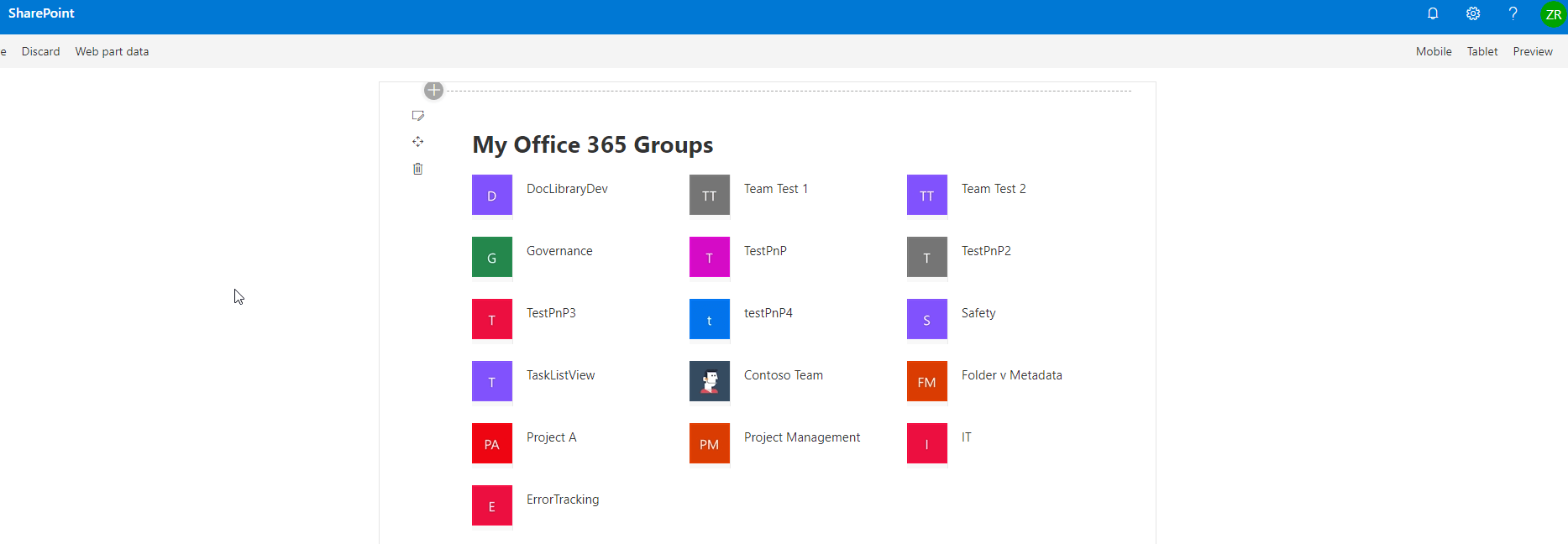 My Office 365 Groups  Part SharePoint Framework and React