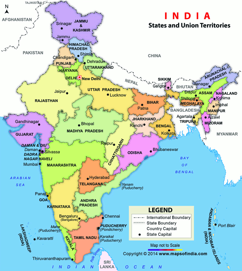 4 Areas Of India On Map Of India India Map