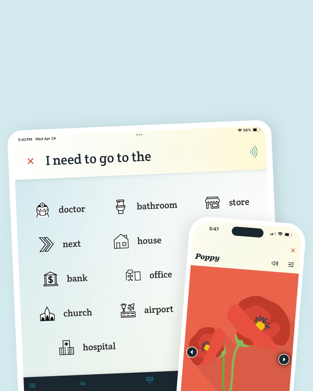 Spoken · Tap to Talk AAC · App for Nonverbal Autism, Aphasia and Speech