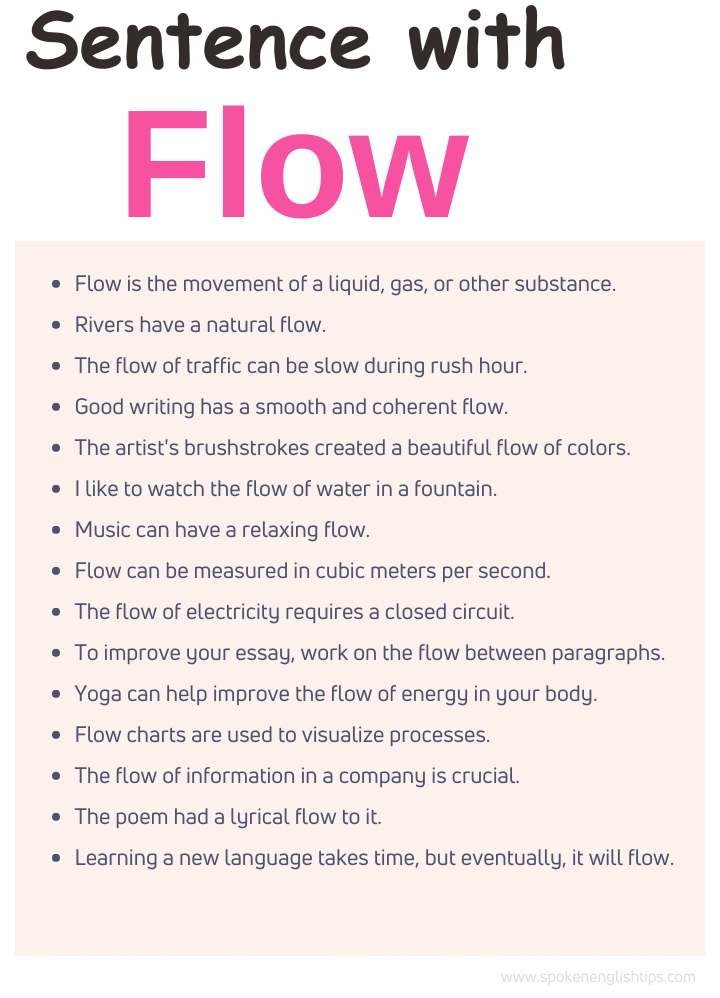 A Sentence With Flow, Sentence With Flow, Flow In A Sentence Examples ( September 2024)
