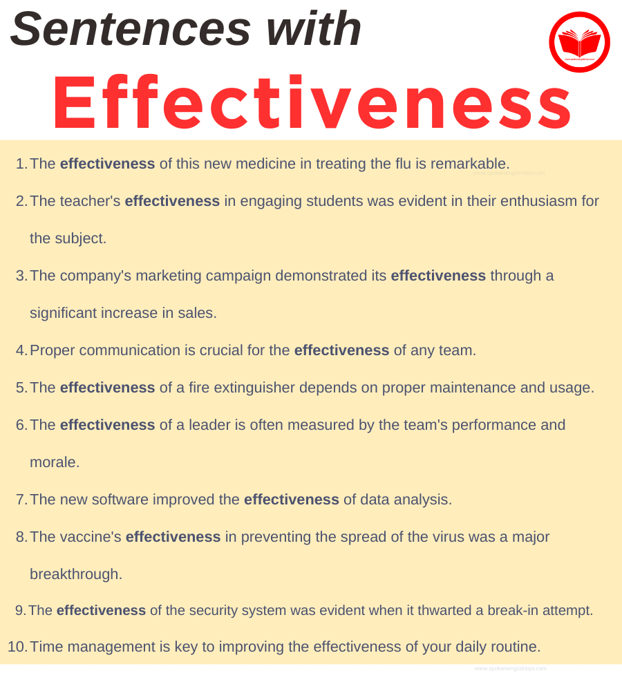 Effectiveness In A Sentence Definition & Examples