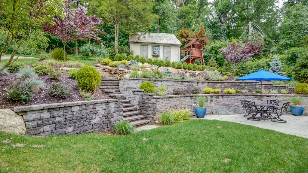 Landscaping Steeply Sloped Yard, Montclair, NJ Sponzilli Landscape Group
