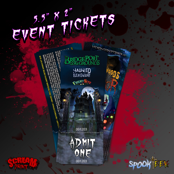 Haunted House Event Tickets 5.5" x 2" by ScreamPrint
