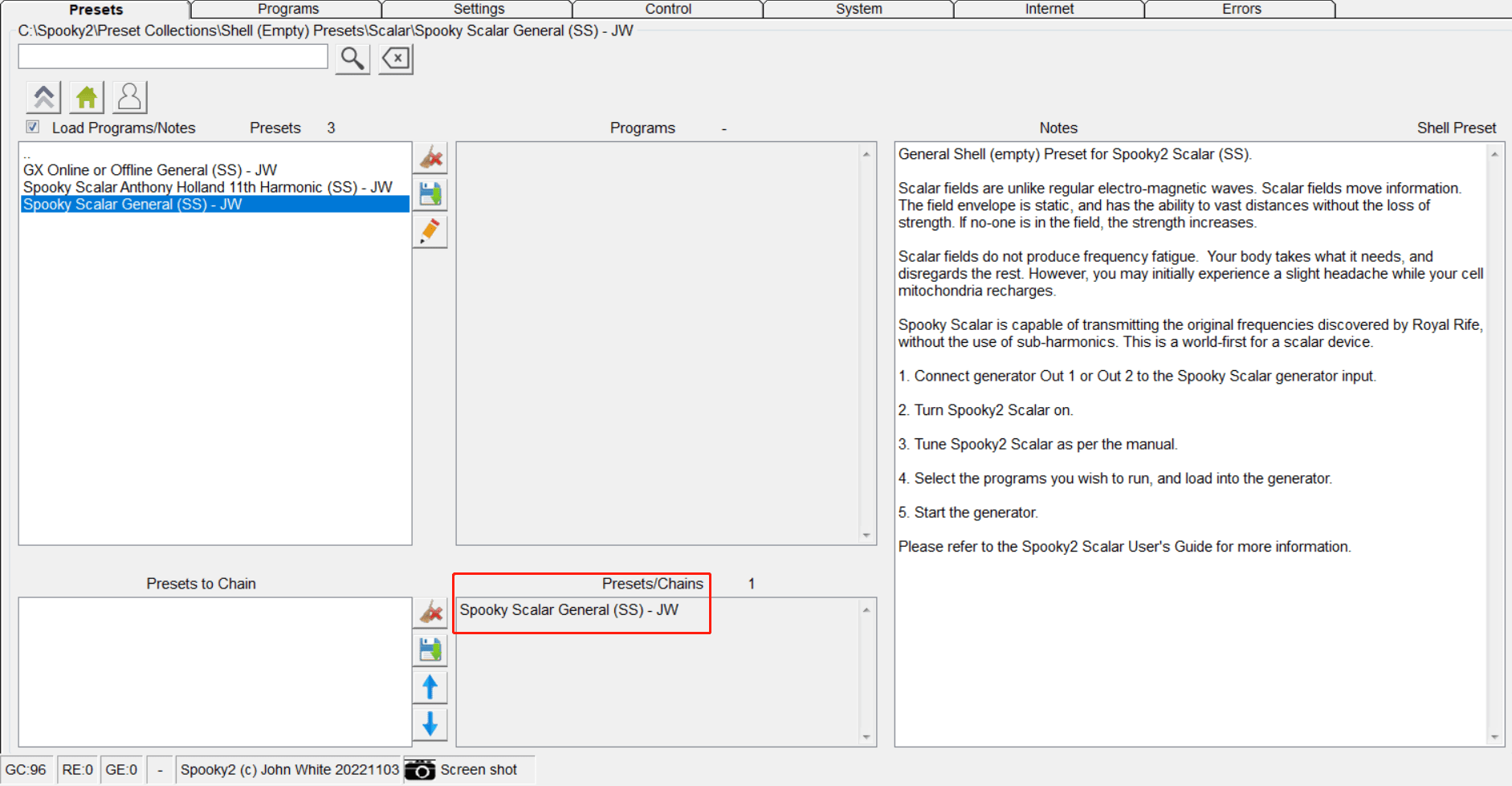 How to Load the Program and Run GeneratorX Pro Standalone? Spooky2 Scalar