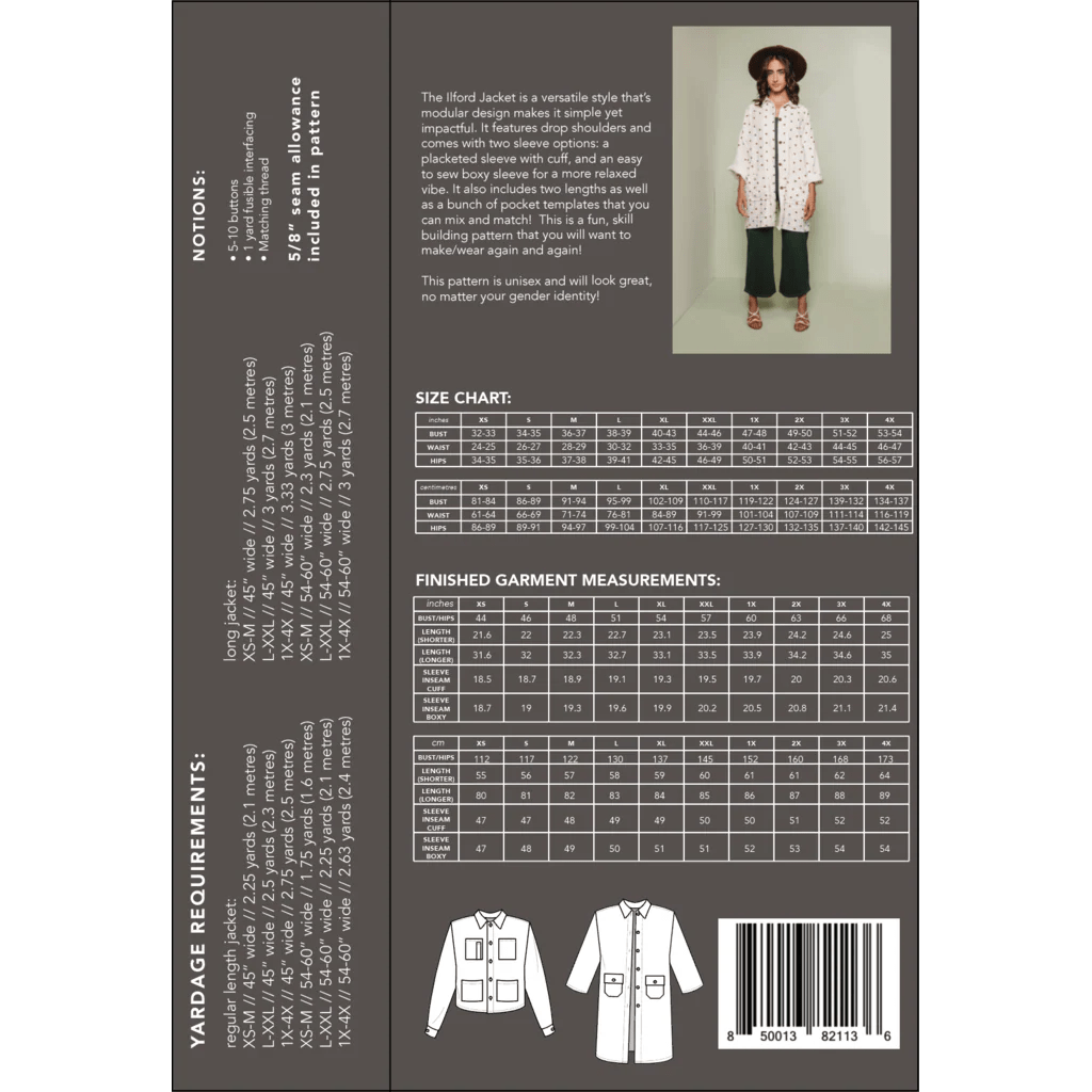 Friday Pattern Co. The Ilford Jacket Paper Pattern Spool of Thread