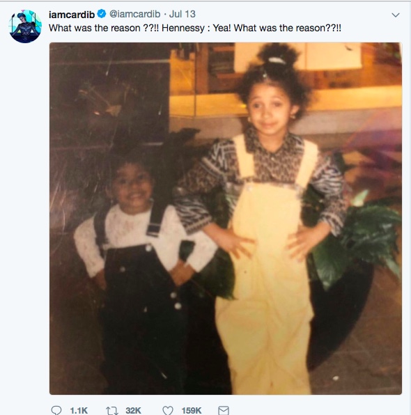 Cardi B Makes Her Childhood Photo A Meme