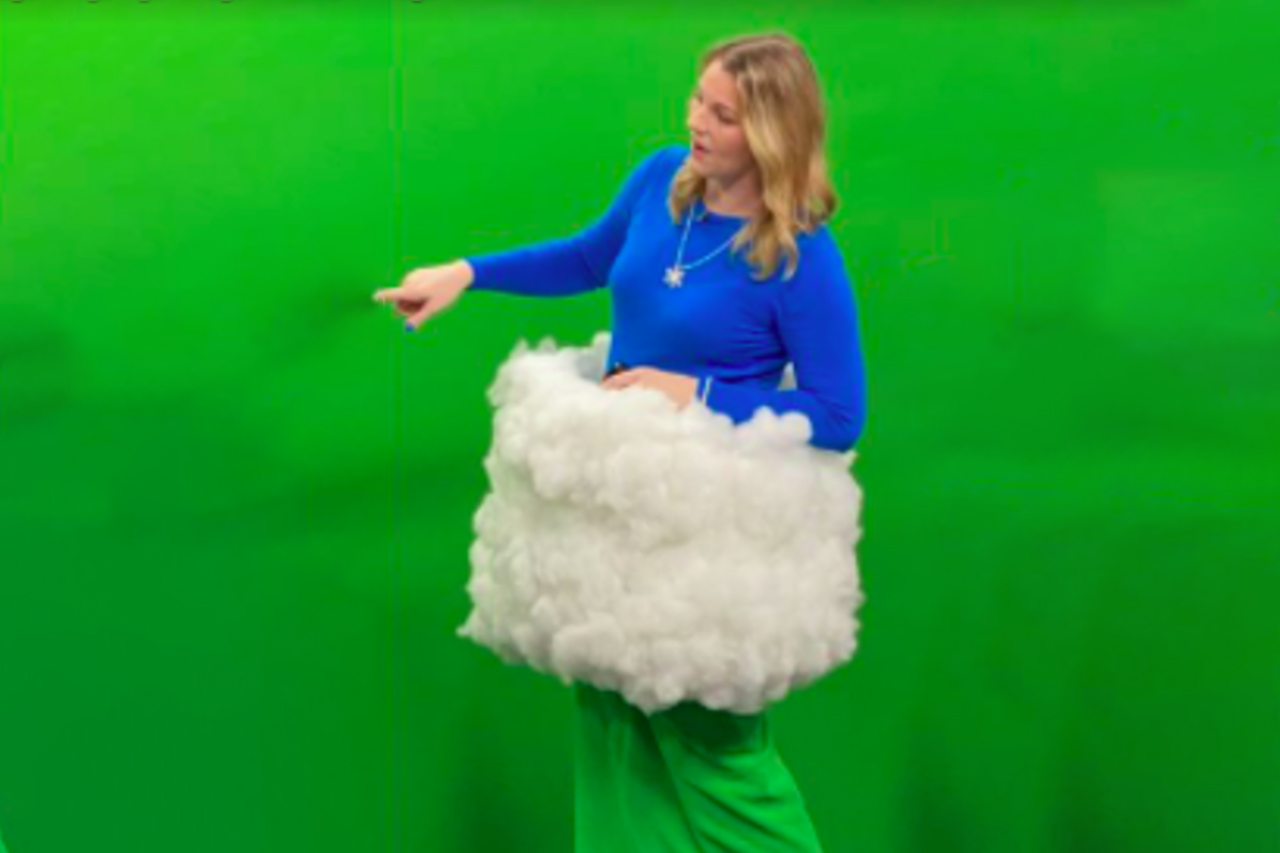 Meteorologist Wears Creative Green Screen Costume Which Looks Like She