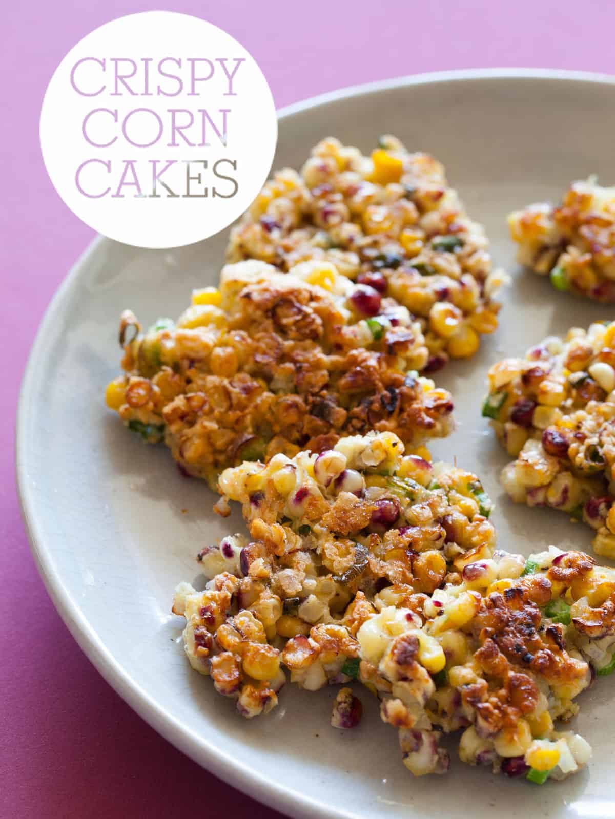 Crispy Corn Cakes appetizer recipe Spoon Fork Bacon