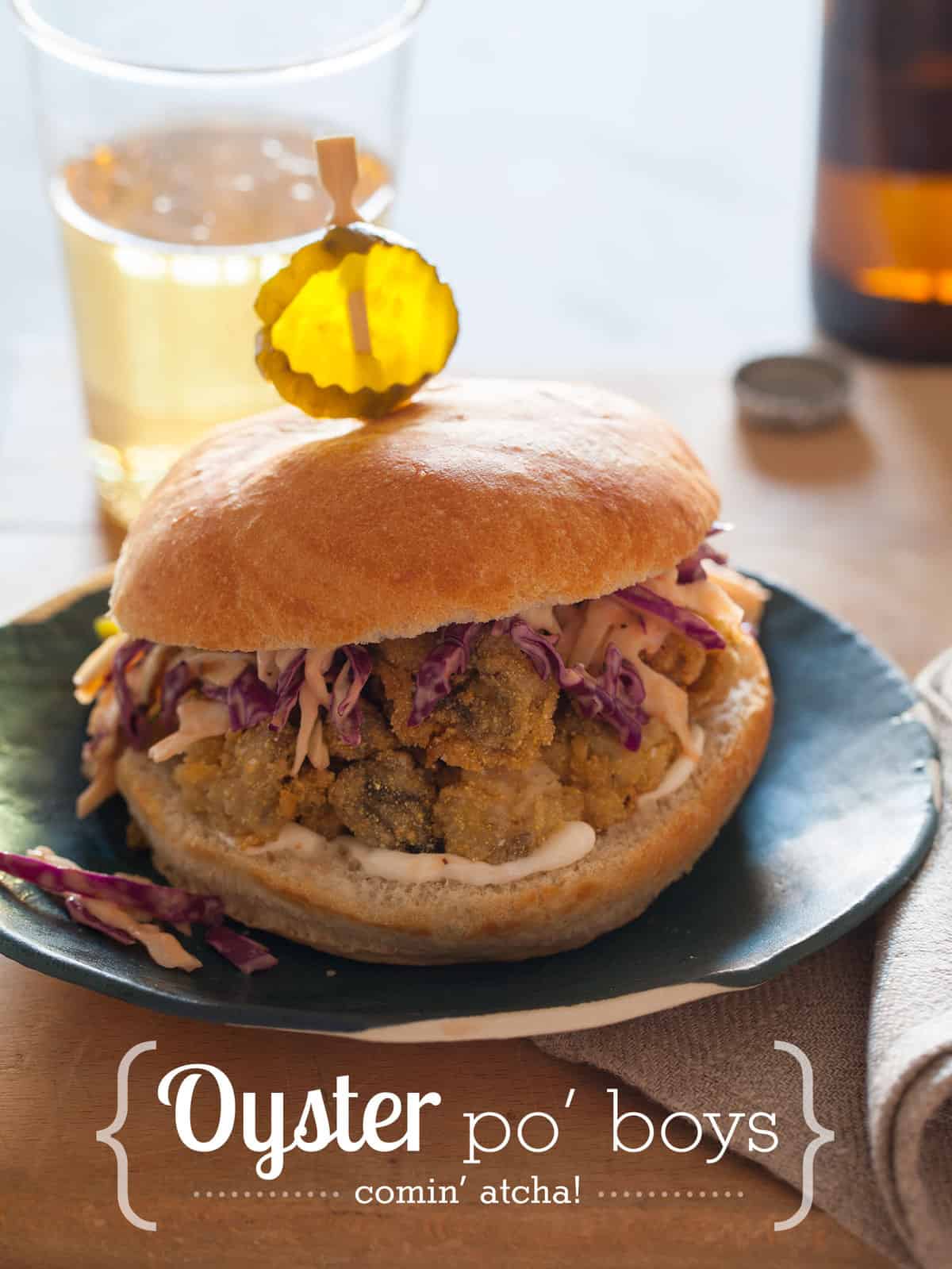Oyster Po’ Boys Sandwich recipe Spoon Fork Bacon