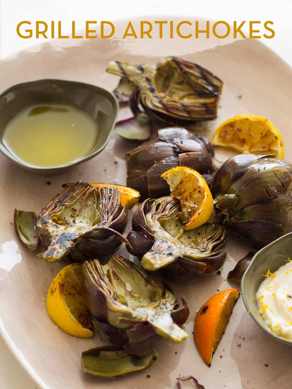 Grilled Artichokes Appetizer or Side dish recipe Spoon Fork Bacon