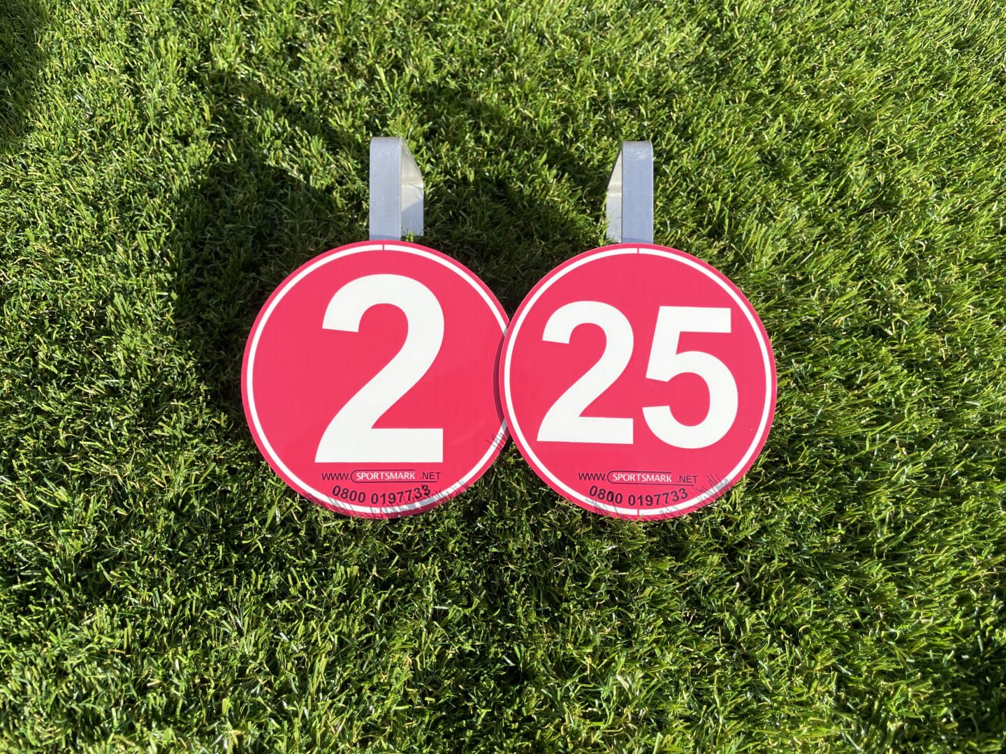 Rink Distance Markers (Red) Set of 8 (4 x 2m and 4 x 25m) Sportsmark